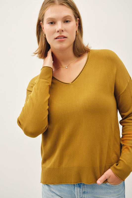 Cozy Mustard Light Sweater