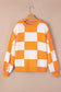 Oversized Checkered Long Sleeve - Orange